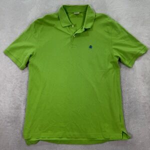 Brooks Brothers Mens Large Performance Polo Shirt Lime Green Original Fit Cotton